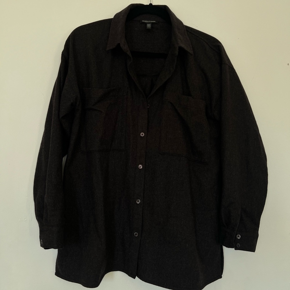 Eileen Fisher Wool Button Up - image 4